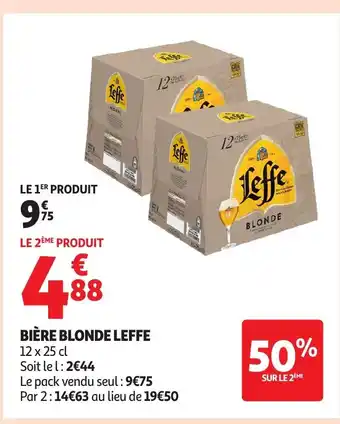 Auchan Supermarché LEFFE Bière blonde offre