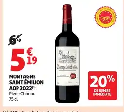Auchan Supermarché Montagne saint émilion aop 2022 offre