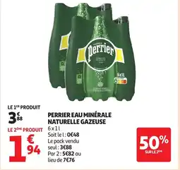 Auchan Supermarché PERRIER Eau minérale naturelle gazeuse offre
