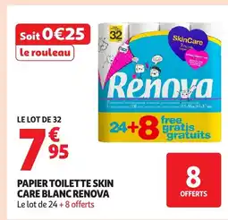 Auchan Supermarché RENOVA Papier toilette skin care blanc offre