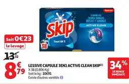 Auchan Supermarché SKIP Lessive capsule 3en1 active clean offre