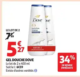 Auchan Supermarché DOVE Gel douche offre