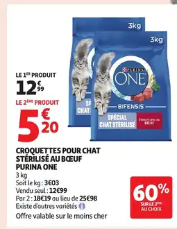 Auchan Supermarché PURINA ONE Croquettes pour chat stérilisé au bœuf offre