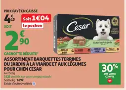 Auchan Supermarché CESAR Assortiment barquettes terrines du jardin à la viande et aux légumes pour chien offre