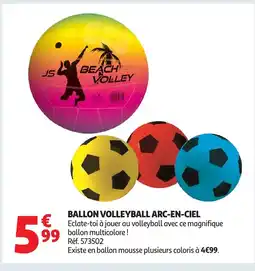 Auchan Supermarché Ballon volleyball arc-en-ciel offre
