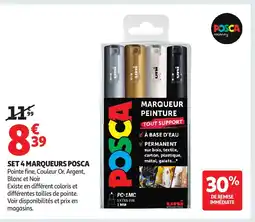 Auchan Supermarché Set 4 marqueurs posca offre