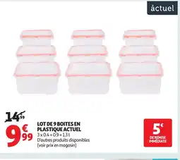 Auchan Supermarché ACTUEL Lot de 9 boites en plastique offre