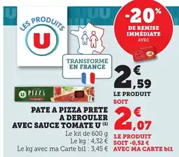 Maximarché Pate a pizza prete a derouler avec sauce tomate u offre
