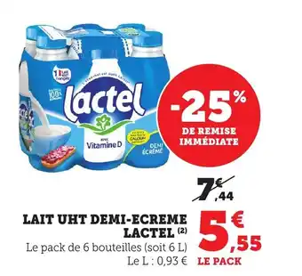 Maximarché LACTEL Lait uht demi-ecreme offre