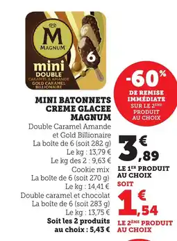 Maximarché MAGNUM Mini batonnets creme glacee offre