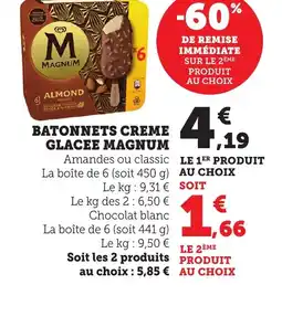 Maximarché MAGNUM Batonnets creme glacee offre
