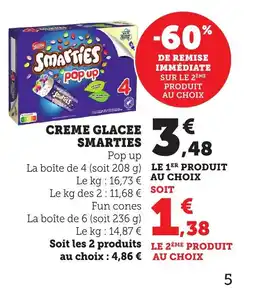 Maximarché SMARTIES Creme glacaee offre