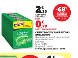Maximarché HOLLYWOOD Chewing-gum sans sucres offre