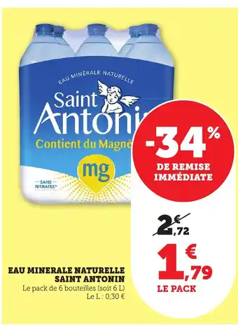 Maximarché SAINT ANTONIN Eau minerale naturelle offre