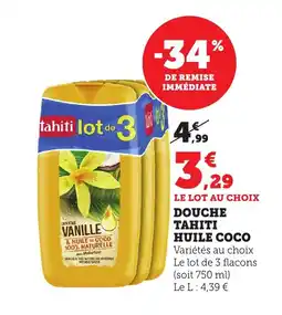 Maximarché Douche tahiti huile coco offre