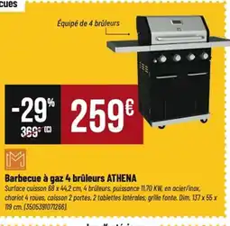 Tridôme ATHENA Barbecue à gaz 4 brûleurs offre