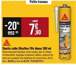 Tridôme Mastic colle Sikaflex-11fc blanc offre
