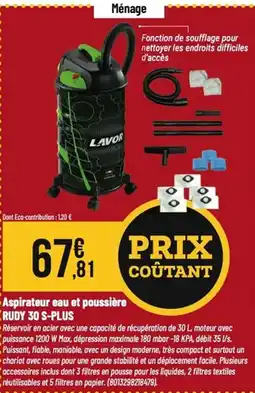 Tridôme Aspirateur eau et poussière RUDY 30 S-PLUS offre