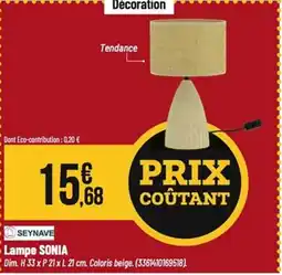 Tridôme SONIA Lampe offre