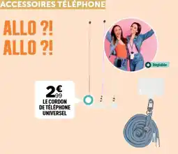 Centrakor Le cordon de téléphone universel offre