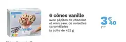 Picard 6 cônes vanille avec offre