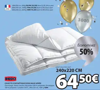 JYSK Couette synthétique dodo maxi aérée offre