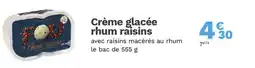 Picard Crème glacée rhum raisins offre