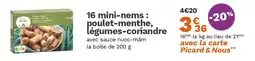 Picard 16 mini-nems: poulet-menthe, légumes-coriandre offre