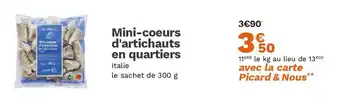 Picard Mini-coeurs d'artichauts en quartiers offre
