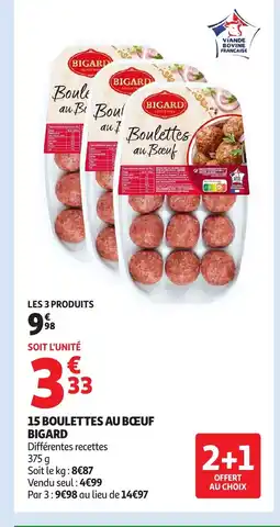 Auchan BIGARD 15 boulettes au bœuf offre