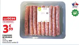 Auchan 9 saucisses de volaille offre