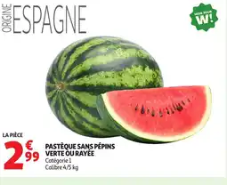 Auchan Astèque sans pépins verte ou rayée offre