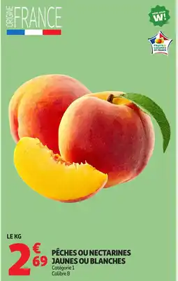 Auchan Pêches ou nectarines jaunes ou blanches offre