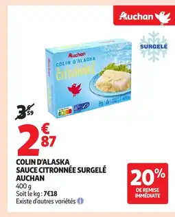 Auchan AUCHAN Colin d'alaska sauce citronnée surgelé offre