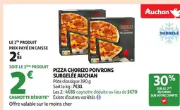 Auchan AUCHAN Pizza chorizo poivrons surgelée offre