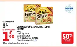 Auchan MCCAIN Original bun's jambon ketchup offre