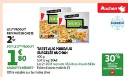 Auchan AUCHAN Tarte aux poireaux surgelée offre