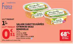 Auchan BONDUELLE Salade carottes râpées citron de sicile offre