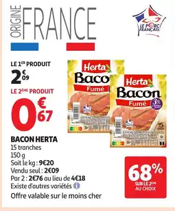 Auchan HERTA Bacon offre