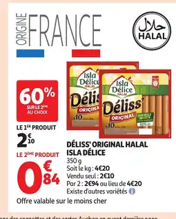 Auchan ISLA DÉLICE Déliss' original halal offre