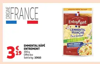 Auchan ENTREMONT Emmental râpé offre