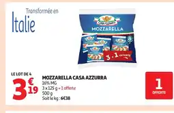 Auchan CASA AZZURRA Mozzarella offre