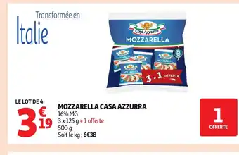 Auchan CASA AZZURRA Mozzarella offre