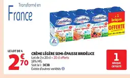 Auchan BRIDÉLICE Crème légère semi-épaisse offre