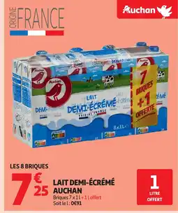 Auchan AUCHAN Lait demi-écrémé offre