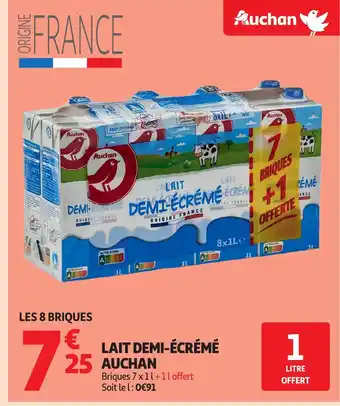 Auchan AUCHAN Lait demi-écrémé offre