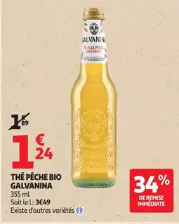 Auchan GALVANINA Thé pêche bio offre