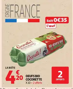 Auchan COCORETTE Oeufs bio offre