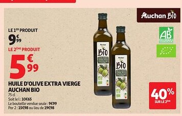 Auchan AUCHAN BIO Huile d'olive extra vierge offre