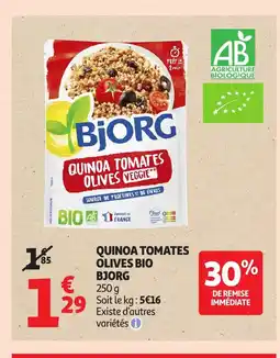 Auchan BJORG Quinoa tomates olives bio offre